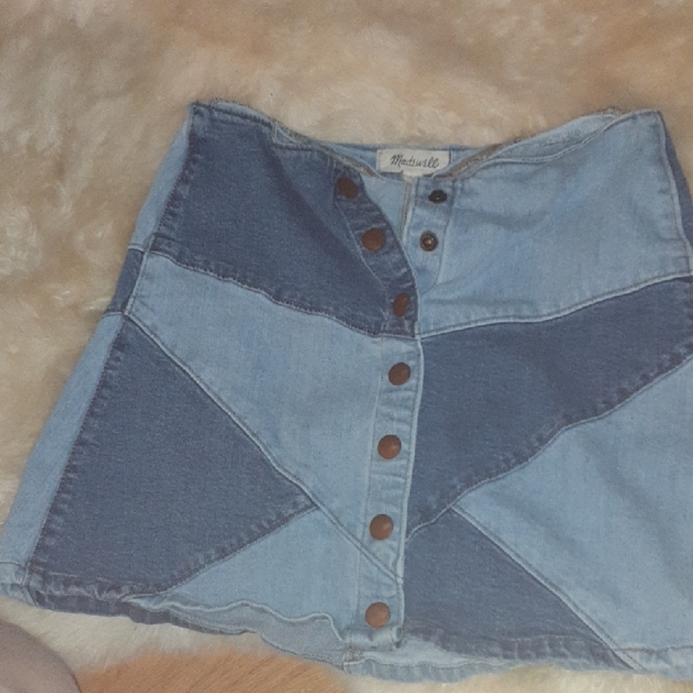 Madewell Denim Patchwork Mini Skirt Size 27
